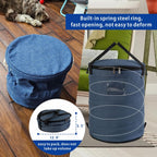 Toy Storage Organizer & Play Mat for Kids - Foldable Bin Toys Box Holds Rooms, Building Bricks Toy Storage Basket, Foldable Fabric Bag for Nursery (blue)