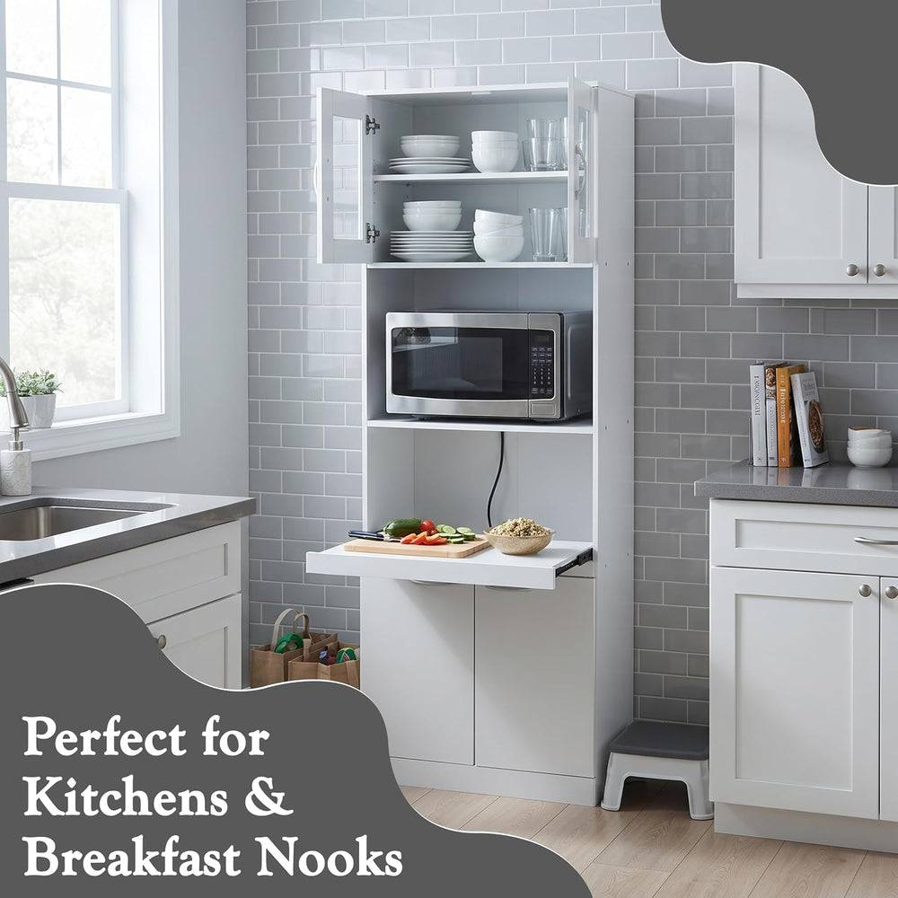 Kings Brand Furniture - Danbury Tall Kitchen Pantry, Microwave Storage Cabine...