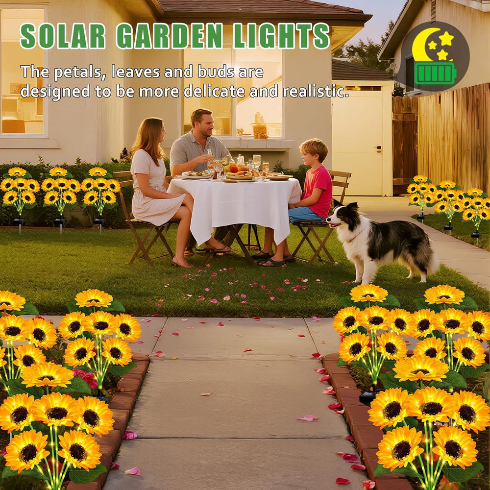 6 Pack with 36 Sunflower Lights,Solar Lights Outdoor Garden Decor,Solar Flowe...