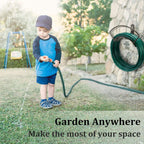 Eastrans Wall Mounted Garden Hose Holder Hold 125ft 3/4" Hose, Durable and Heavy Duty Rust-Free Hose Hanger for Water Hose, Keep Your Backyard Neat and Clean,Brown
