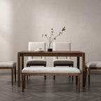 Linen Dining Bench Upholstered Entryway Bench Farmhouse Shoe Bench Seat Ottoman for Hallway Living Room Bedroom End of Bed Dining Room Kitchen, 45.5" Long, Beige