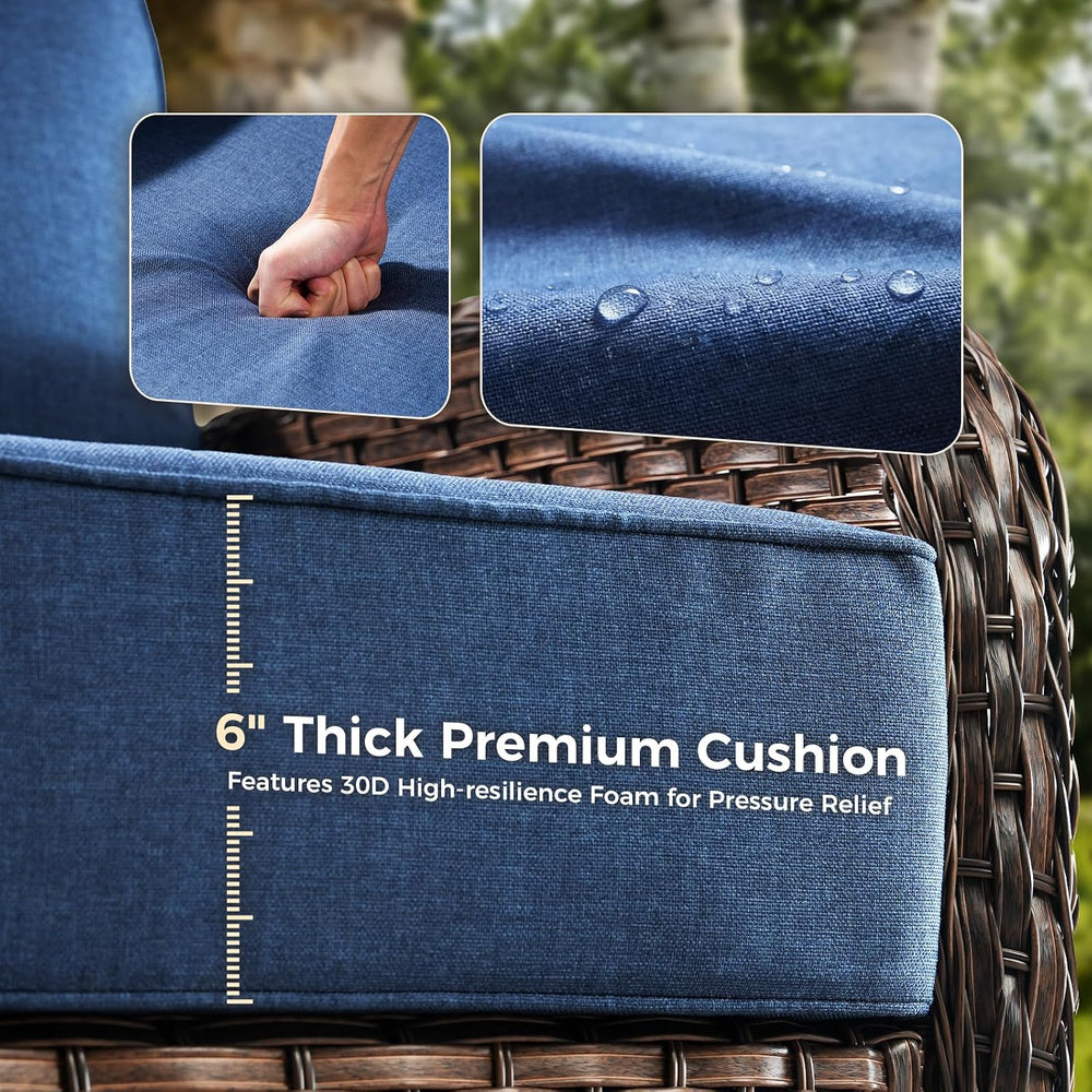 Outdoor Chair Cushions, 6 inch Thick Seat Cushion for Outdoor Furniture, Wate...