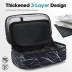 ALLCAMP Insulin Cooler Travel Case Diabetic Medication Cooler with 4 Ice Pack - Medical Cooler Bag Portable and Reusable Black White(9X 4.72x 3.14 inches)