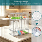 Baby Bottle Organizer for Countertop Food-grade Acrylic Storage for Cabinet | Set of 5 Clear Stackable Organizers with Drawers for Bottles, Plastic Baby Station Organization for Pacifiers, Pump Parts