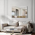 36x48 Inch Frameless Mirror, Frameless Bathroom Mirror for Over Sink, Large Rectangle Mirror for Wall, Upgraded Shatterproof Wall Mount Vanity Mirror for Bedroom, Living Room, Entryway