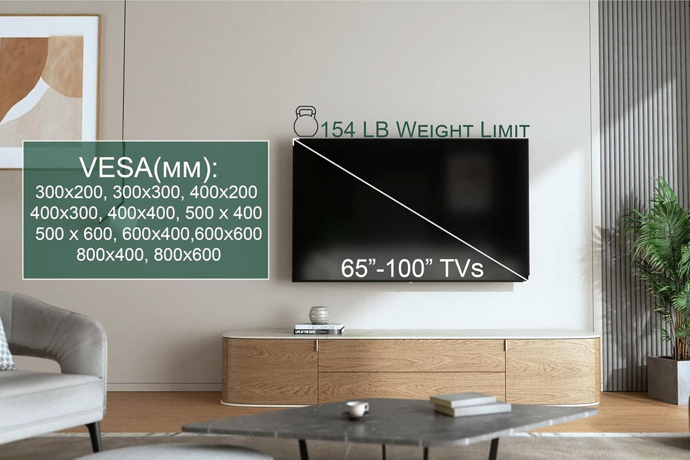ynVISION.DESIGN Heavy Duty Full Motion TV Wall Mount for 65-100" TVs, XX...