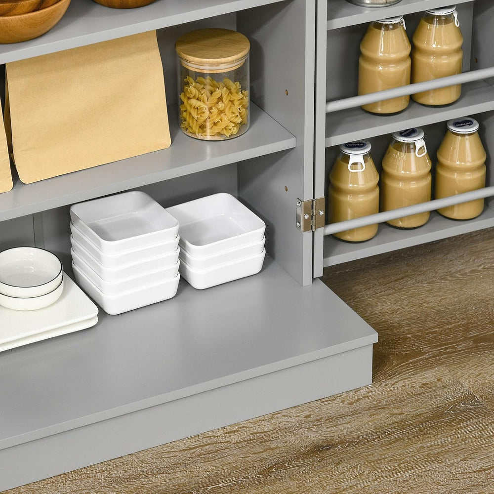 41" Kitchen Pantry Storage Cabinet, Freestanding Kitchen Cabinet with 12...