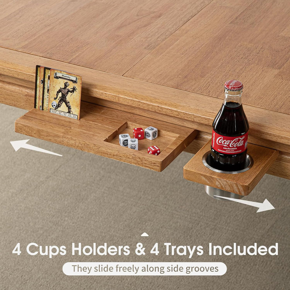 Board Game Table with Removable Table Top, Seats 4 to 6 Players with 57in x 3...