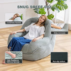 Giant Bean Bag Chair with Armrests - Oversized Cozy Seating for Adults, Corduroy Fabric & High - Density Foam Filling, Ideal Lounge for Living Room, Bedroom & Gaming Room (Mint Green)