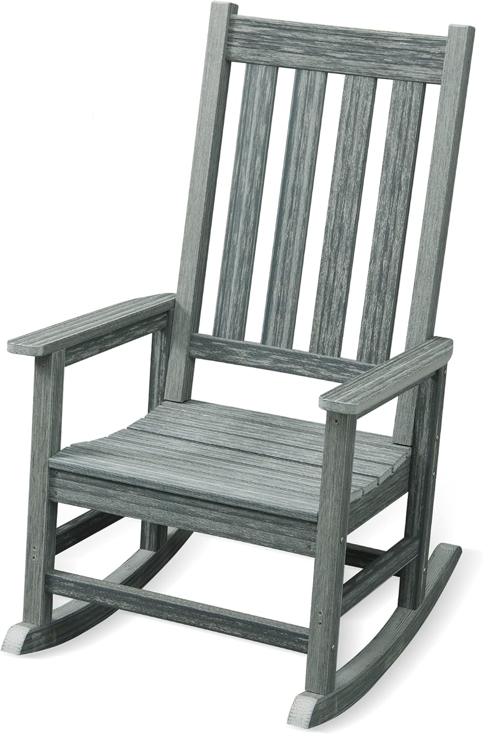 Oversized Outdoor Rocking Chair, HDPE 350lbs Heavy Duty Porch Rocker with Hig...