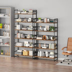 Vintage Multifunctional Folding Bookshelf, No-Assembly Plant Stand Storage Rack Shelves for Home Office