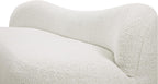 Meridian Furniture 119Cream Flair Collection Modern | Contemporary Boucle Fabric Upholstered Bench with Curved Back Design, Cream, 62" W x 23" D x 24" H