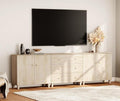 WAMPAT TV Stand Cabinets for 100+ Inches TVs, 3-in-1 Wood Media Console Table with Doors and Drawers, Modern Highboy Entertainment Center with Storage for Living Room Bedroom, Natural Oak