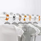 Baby Closet Size Dividers for Baby Clothes - 7X Dividers, Safari [White] | Elephant Giraffe Zebra Lion Monkey Cheetah, Nursery Closet Dividers for Baby Clothes, Nursery Decor, For Boy or Girl