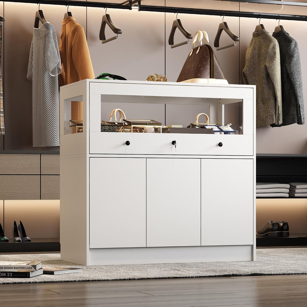 Homsee Wardrobe Armoire Closet with Lock, Walk-in Closet Island Dresser with ...
