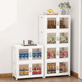 Large Clear Stackable Storage Bins with 2 Lids, Foldable Storage Cabinet for Closet Organizers and Storage, Plastic Storage Box with Wheels 270 QT