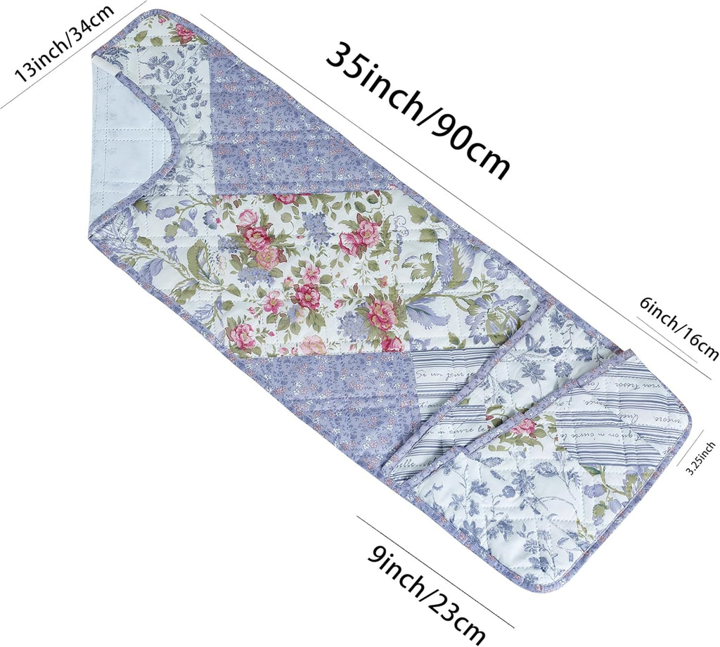 Brilliant Sunshine Rose Violet Patchwork Couch Armrest 5 Pockets Organizer, Slip Resistant Recliner Armchair Caddy, Washable Remote Controls Holder, Storage for Magazine, Tablet, Phone, Rose Violet