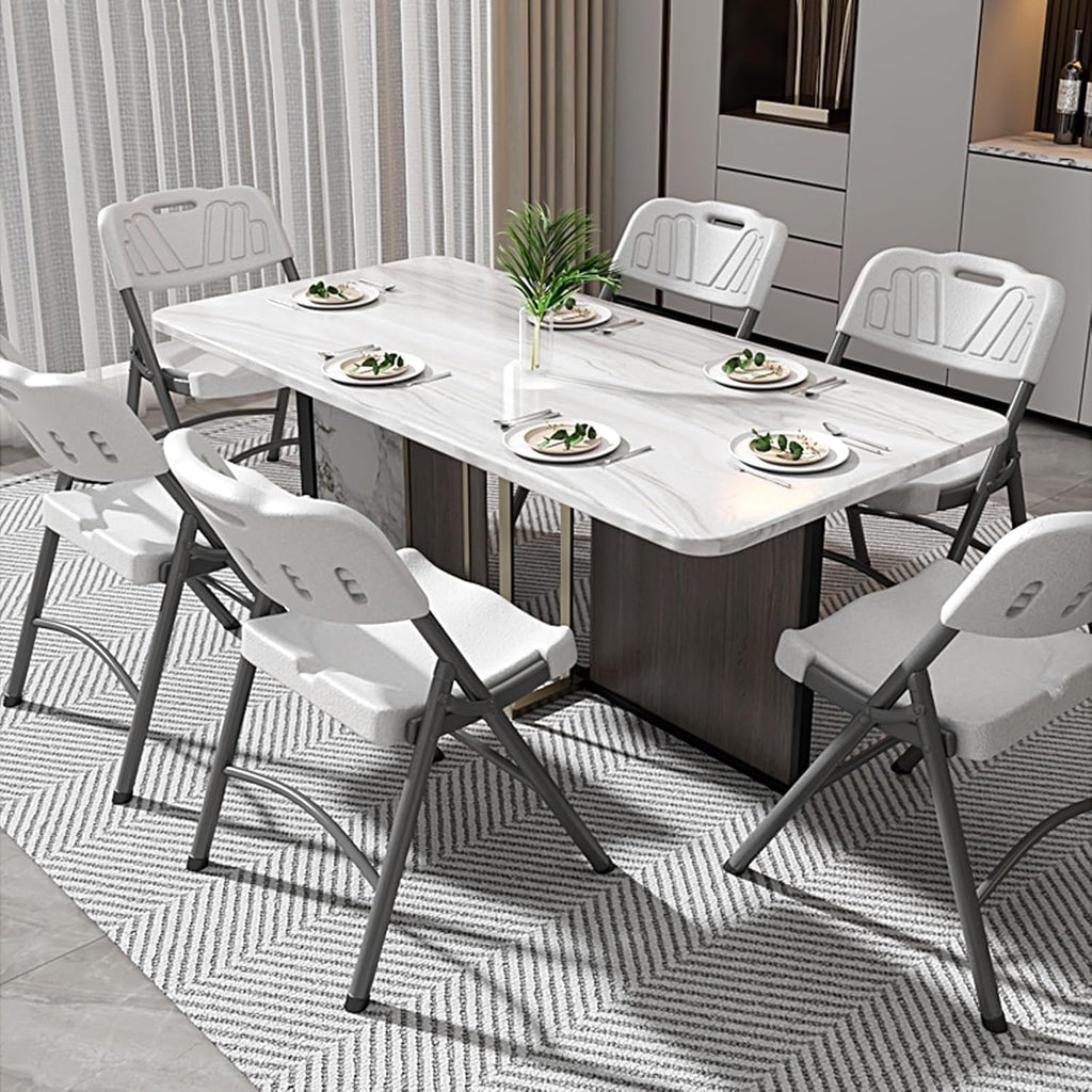 Folding Chairs, Indoor Outdoor Plastic Commercial Stackable Foldable Guest for Events Office Wedding Party(White)