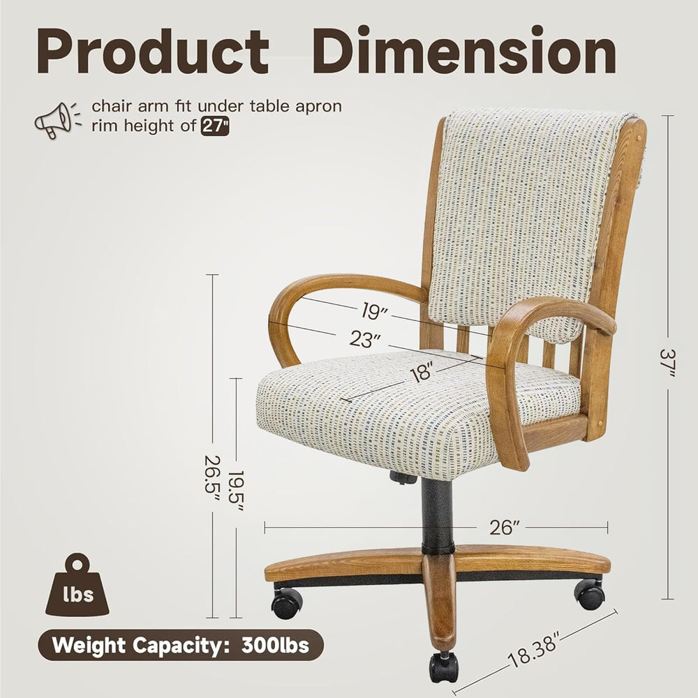 Chromcraft Set of 6 Caster Swivel Tilt Dining Chairs, Ultra Comfort Kitchen C...