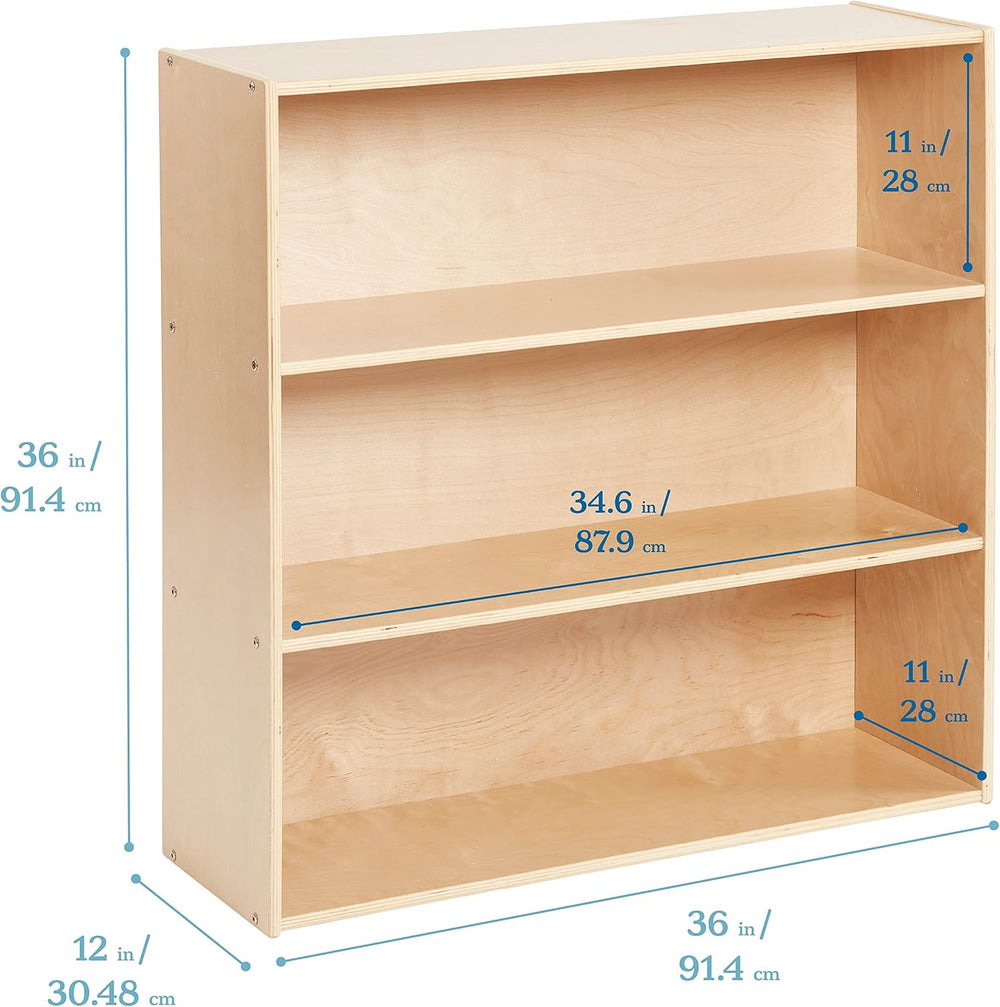 ECR4Kids Streamline 3-Shelf Storage Cabinet, 36in High, Natural | Durable bir...