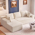 Homall 110" Boneless Sectional Couch, Modular Sectional Sofa L-Shape Couch with Deep Seat, Cloud Comfy Boneless Couch for Living Room, No Assembly Required (Corduroy, Beige)