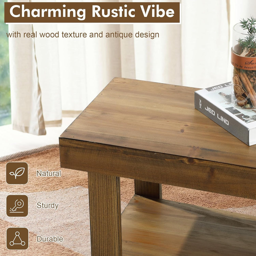 HOKYHOKY Solid Wood Entryway Bench - 31.5" Farmhouse Small Storage Bench...