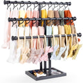 POVETIRE Headband Holder Stand Storage for Baby, 3 Tier Wooden Bow Organizer for Girls Hair Bows, Infant Hair Accessories Rack Display for Nursery Decor