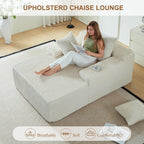 67 Inch Chaise Lounge Chair Indoor, Oversized Upholstered Boneless Sofa Bed, Corduroy Deep Seat Sleeper Couch Reading Chairs, Comfy Cloud Sofas Couches for Living Room,