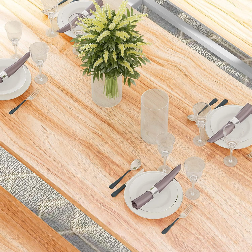 Dining Room Table Set with 2 Benches, Farmhouse Dining Table Set for 4-6, Woo...