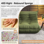 Bean Bag Chairs for Adults, Memory Foam Couch Loveseat Sofa Chair, Soft Teddy Material Cozy Comfy Reading Nook Chairs, Floor Chair for Living Room Bedroom Office(Green)