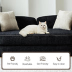 78" Sleeper Sofa Couch Bed Queen Size, 4-in-1 Pull Out Futon Couch, Black | No Assemble Foldable Corduroy Futon, Pull Out Couch 2 Pillows, Boneless Compressed Sofa for Living Room Small Spaces