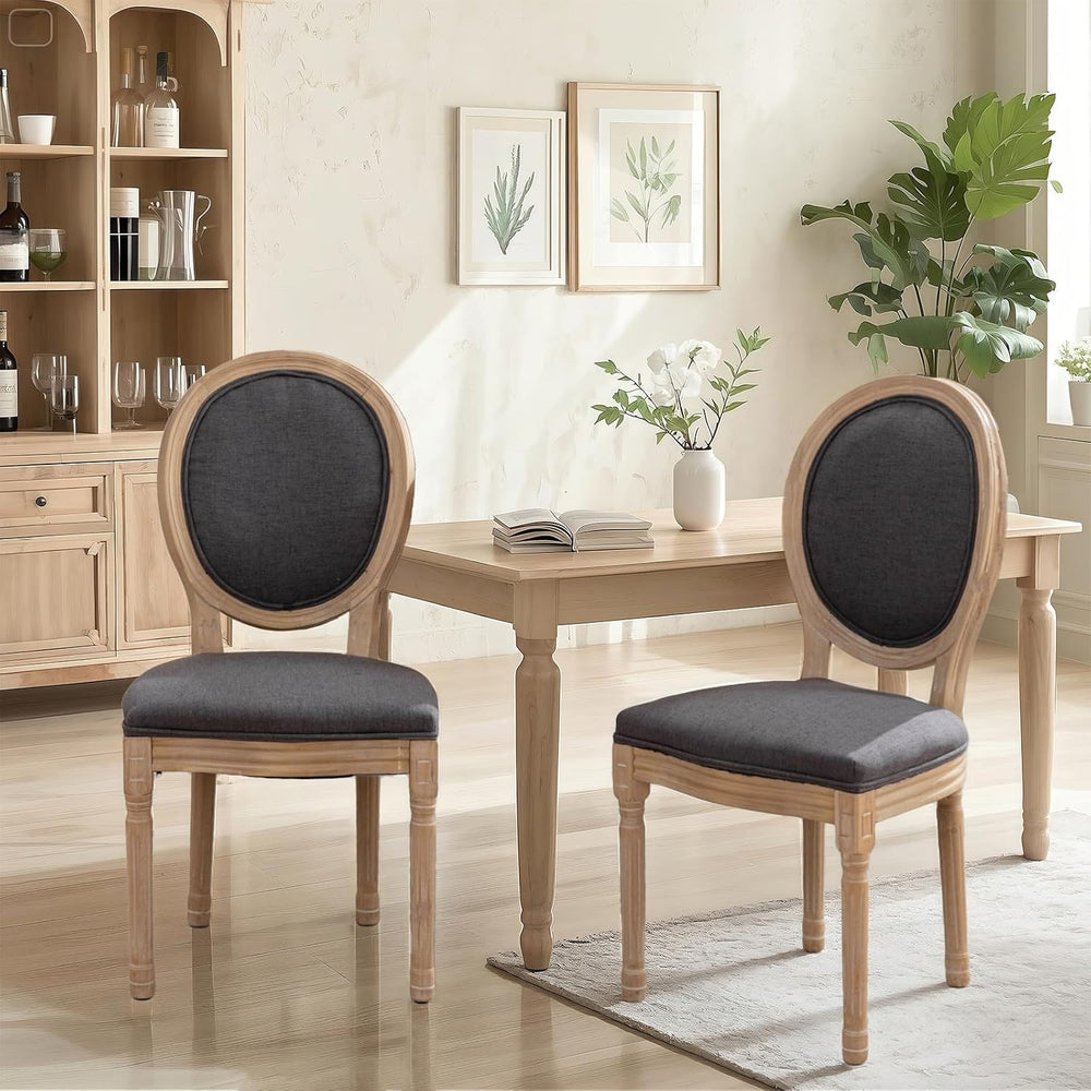 French Country Dining Chairs Set of 4, Upholstered Dining Room Chairs with Ro...