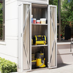 AECOJOY Outdoor Storage Cabinet Waterproof with Shelves, Vertical Tall Outdoor Cabinet Weatherproof, Garden Sheds & Outdoor Storage Clearance Cabinet Storage for Outside in White