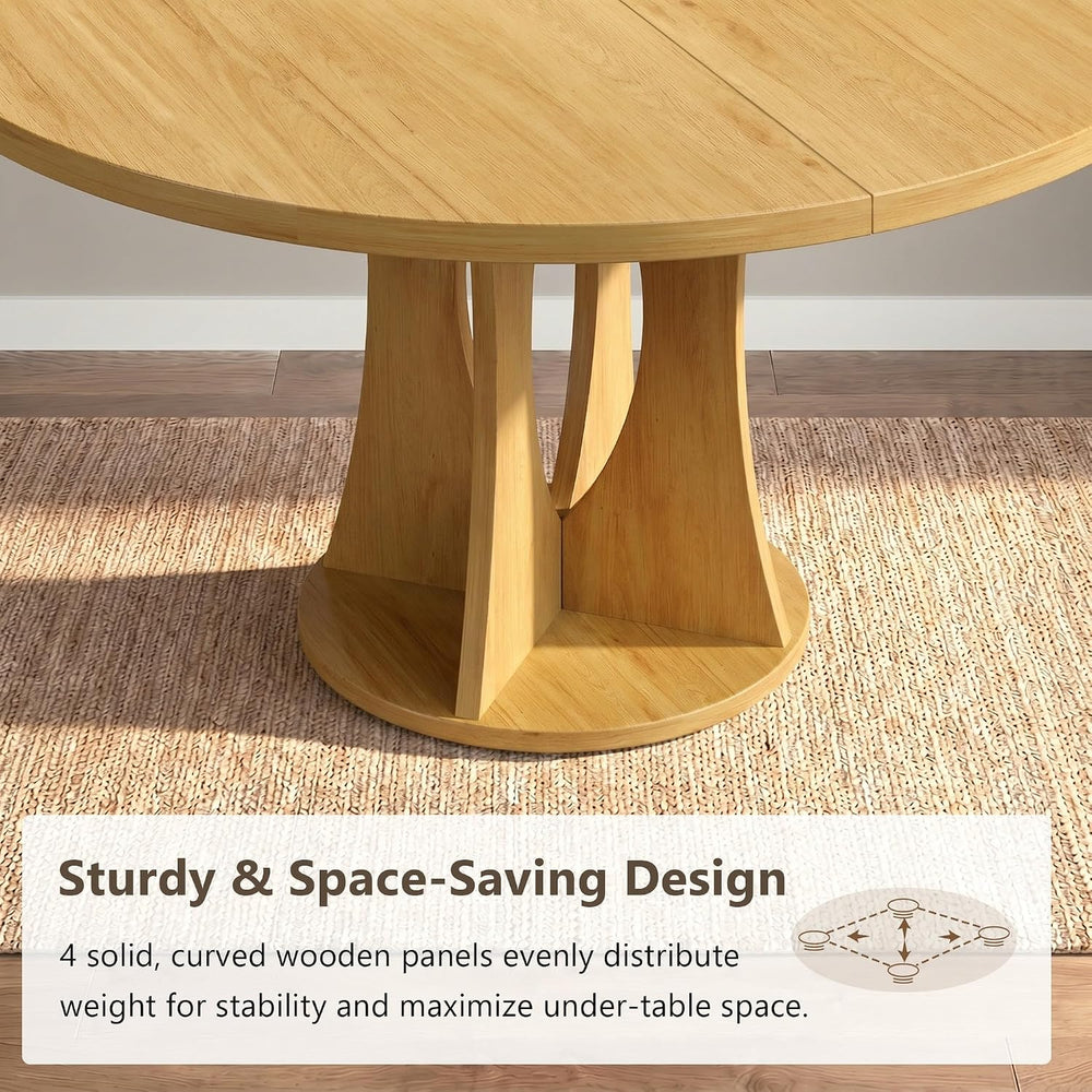 Einhomn 43-59" Extendable Round Dining Table, Kitchen Table for 4-8, Far...
