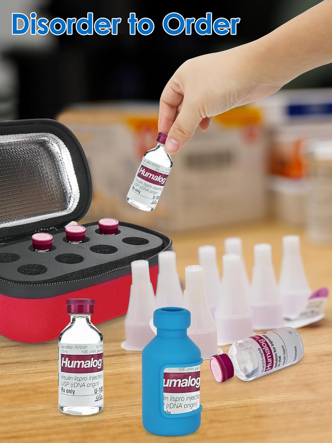 YOUSHARES Insulin Fridge Holder Storage Case Organizer, Insulin Vial Organizer Bag Fits Standard 10ml U-100 Vials, Built-in Aluminium Foil | Safe and Reliable Bottle Protector