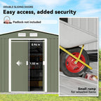Outsunny 9' x 6' Outdoor Storage Shed, Garden Tool Metal Shed with Foundation Kit, Double Lockable Door, Air Vents and Sloping Roof, for Backyard, Patio, Lawn, Green