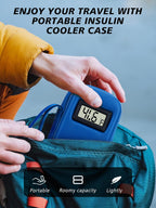 YOUSHARES Insulin Cooler Travel Case with Temperature Display - Refrigerated Medicine Cooling Bag with 2 TSA Approved Ice Pack, Medication Pen Diabetic Supplies Organizer for Trip and Daily