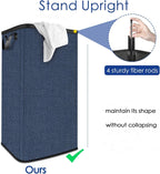 SNIGJAT Extra Large Laundry Hamper, 100 L Tall Laundry Basket with Sturdy Handles, Dirty Clothes Basket for Bedroom, Large Hamper, Sturdy Storage Organizer for Clothes Toys Blue