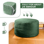 4FT Bean Bag Chair, Bean Bag Chairs for Adults and Kids, Fluffy and Comfy Bean Bag with Velvet Cover, Bean Bag with Memory Foam Filled for Gaming, Living Room, Playroom (Green)