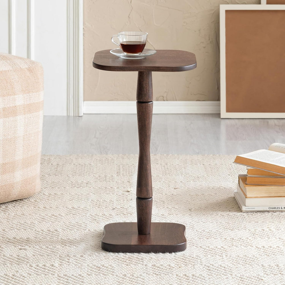 MH London Destiny Drink Table - 22" High Solid Mango Wood Pedestal Side ...