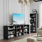 Casaphoria 62" Wooden Book Shelf, 6-Tier Bookcase, Open Bookshelf with Wide Storage Shelves for Home Office, Black