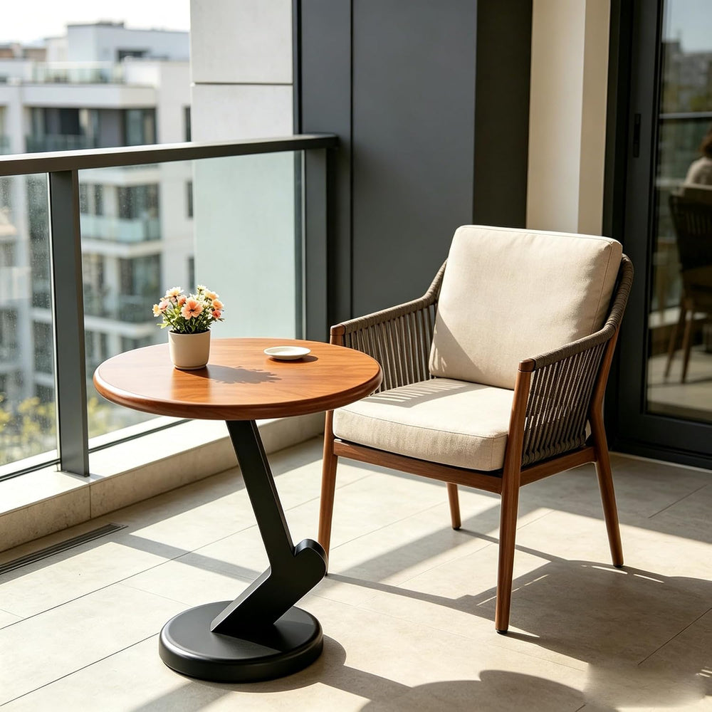 15.75 inch Solid Wood End Table, Round Size Table for Living Room | Sofa Side...
