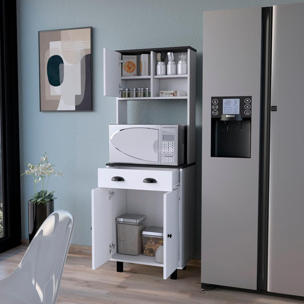 White and 1 Drawer Kitchen Pantry