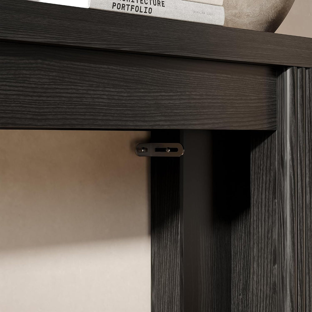 Maupvit Fluted Wooden Console Table with 2 Storage, 71 Inches Rectangular Ent...
