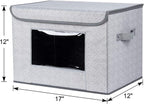 Univivi Fabric Foldable Storage Boxes [4-Pack] Large Collapsible Stackable Storage Bins with Lids, Closet Organizers and Storage Cube Basket for Home, Office, Bedroom (Gray, 17“ x 12” x 12")