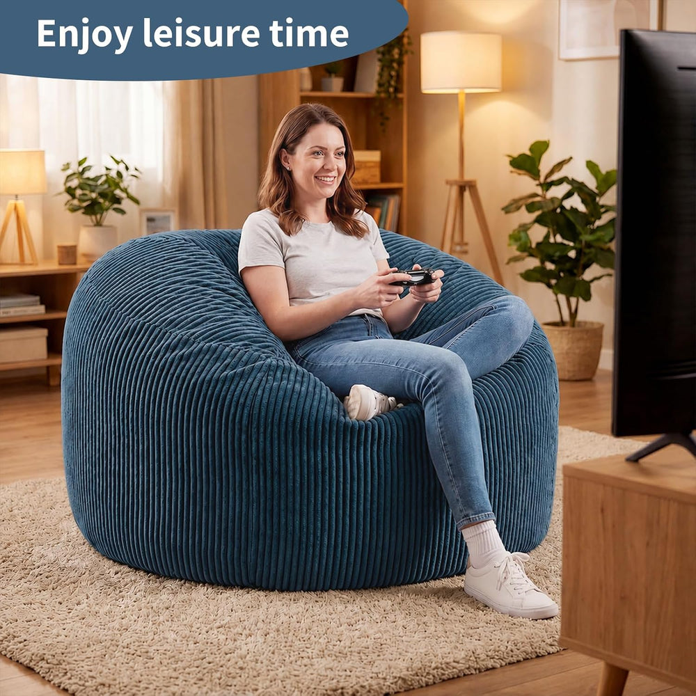 3FT Bean Bag Chairs for Adults, Medium Memory Foam Beanbags with Machine-Wash...