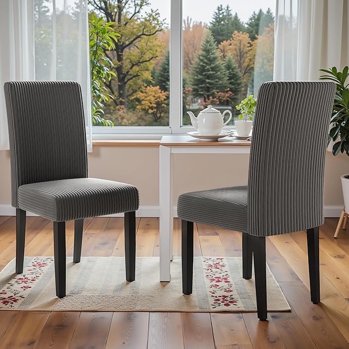 Furmax Ergonomic Dining Chairs Set of 2, Upholstered Fabric Dinning Room Chai...