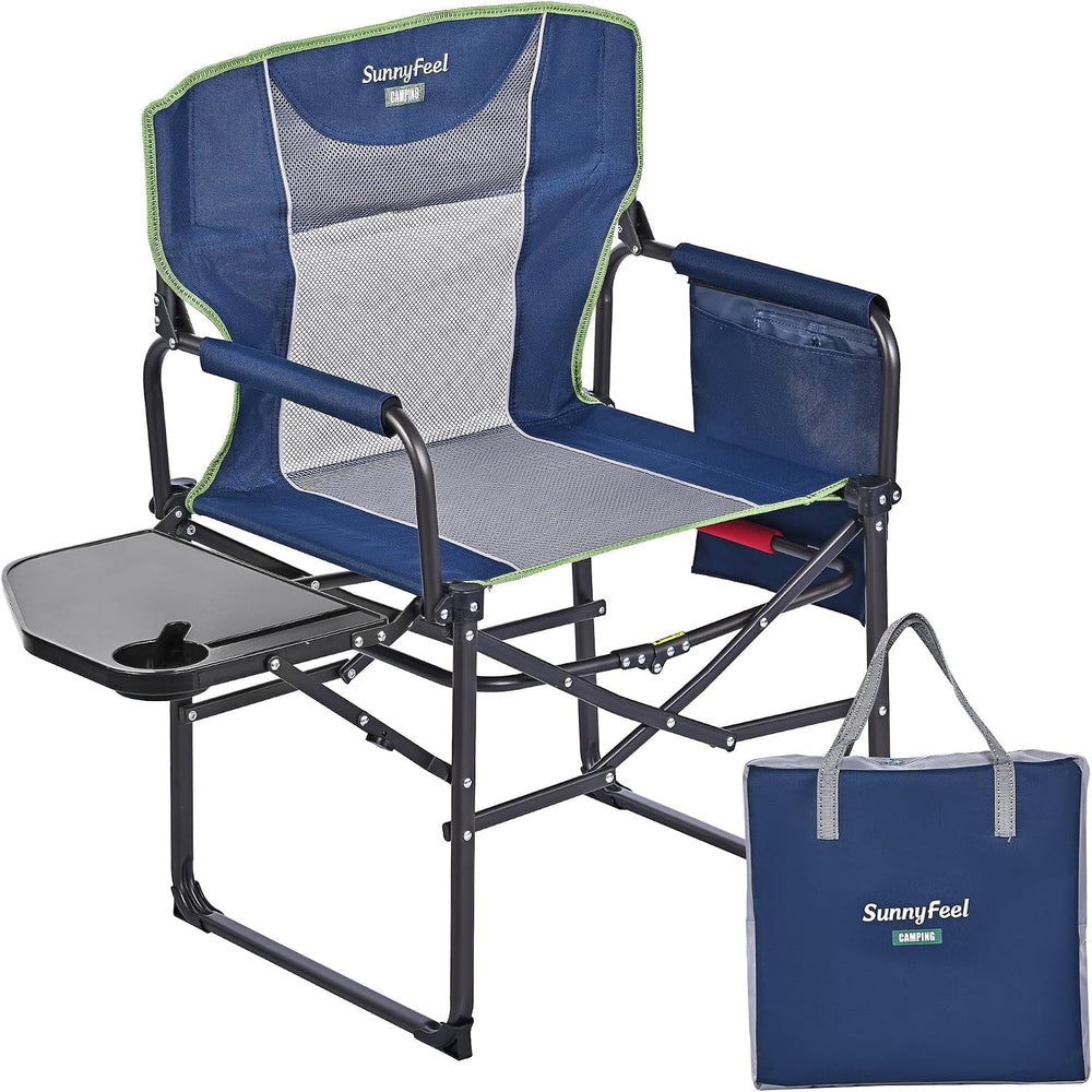 SUNNYFEEL Oversized Camping Chair Portable Directors Chairs with Side Table |...
