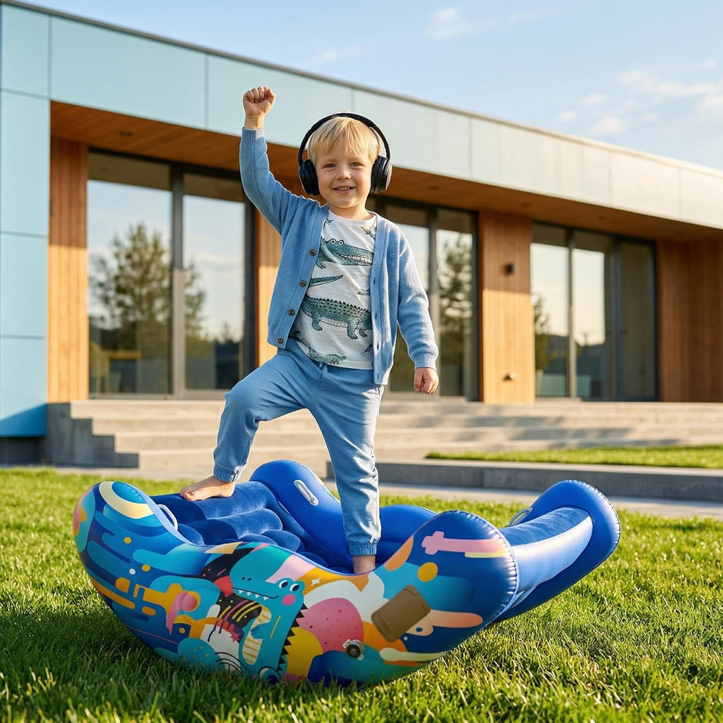 Inflatable Sensory Chair for Autistic Kids – Toddler Rocking Chair for Sensory Seeking, ADHD & Calming – Blow Up Crash Pad for Deep Pressure Therapy in Sensory Room, Birthday Gifts for Boys Girls