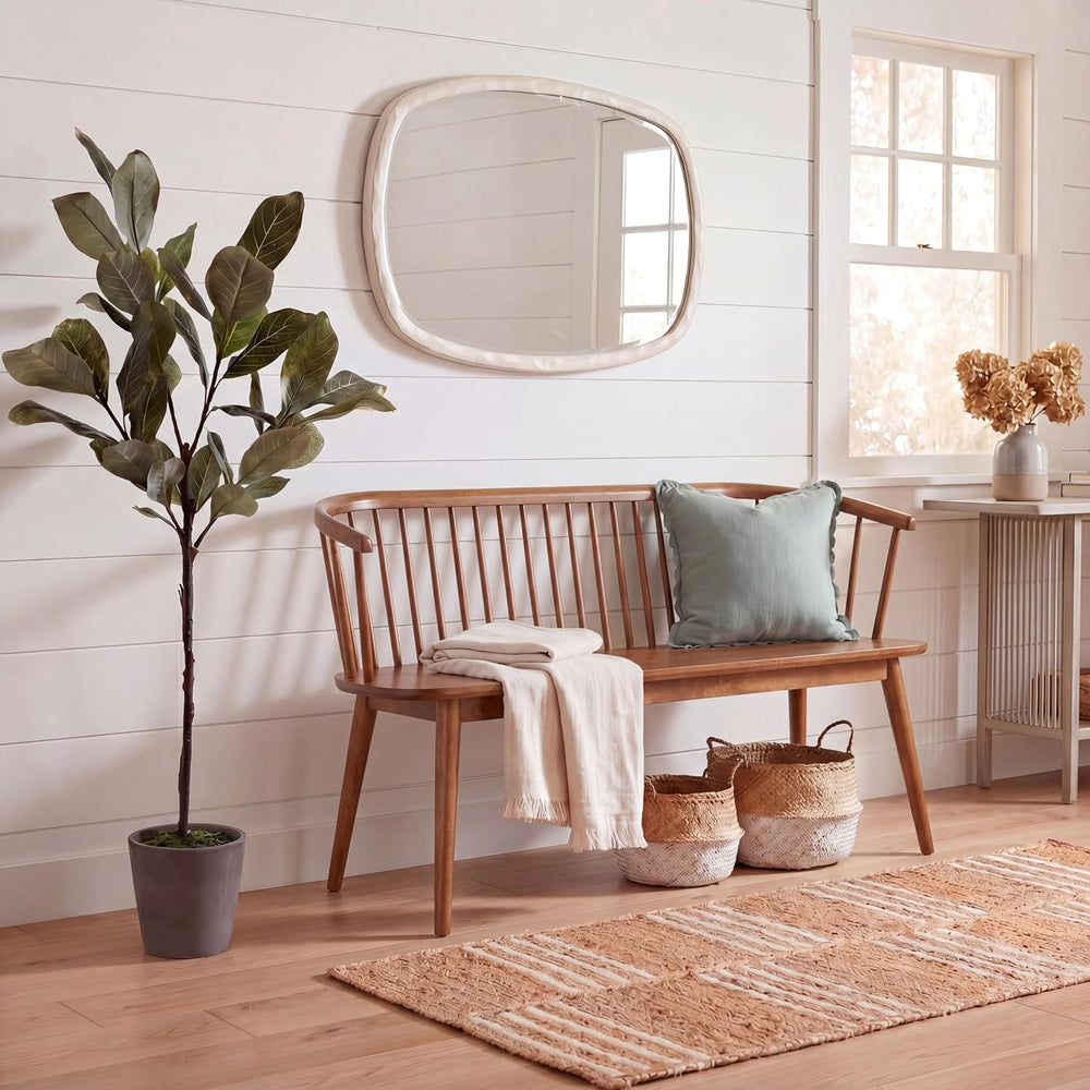 SAFAVIEH Furniture - Blanchard Spindle Bench - Honey - Solid Wood - Classic W...